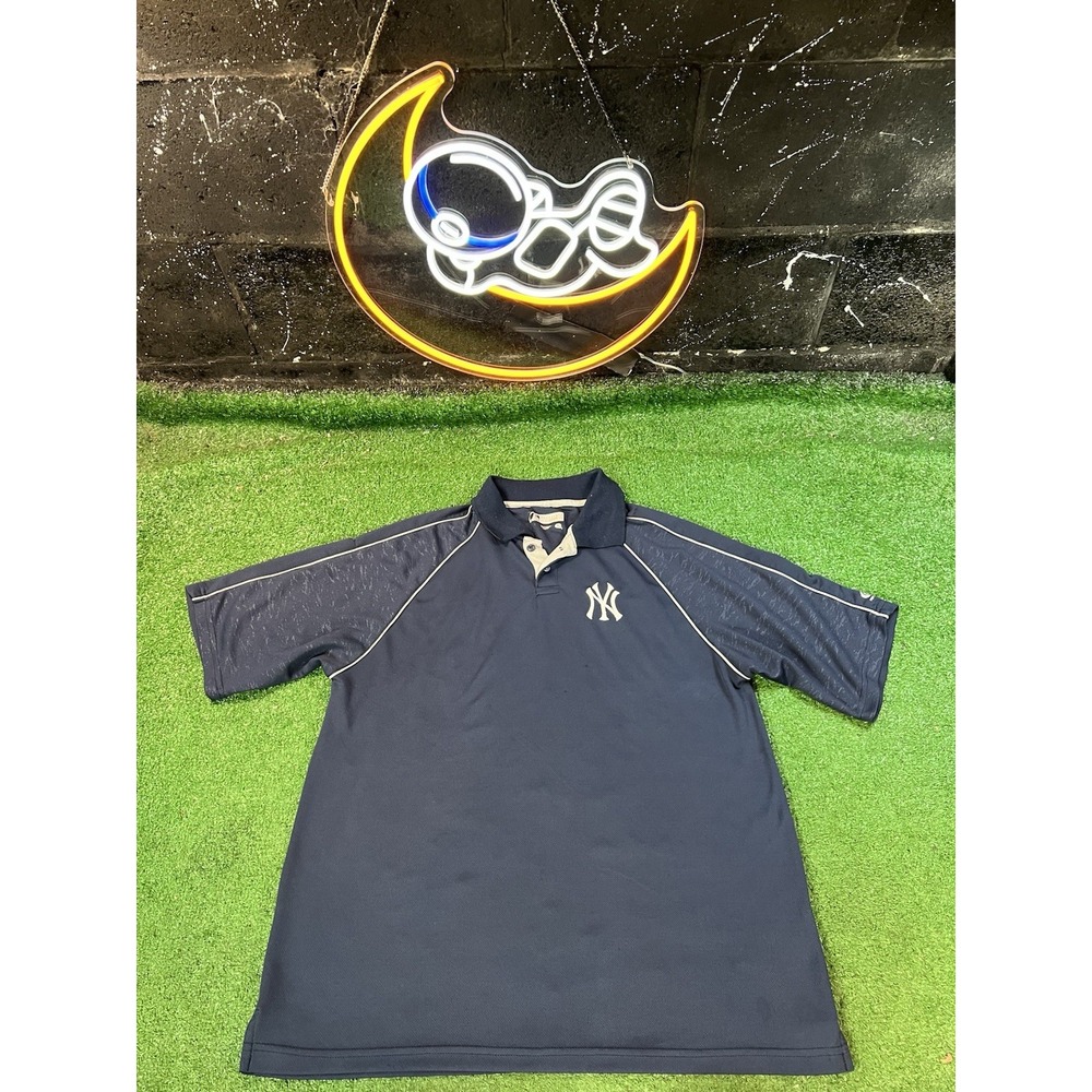 MLB New York Yankees Genuine Merchandise Polo Shirt Baseball Mens Large Navy